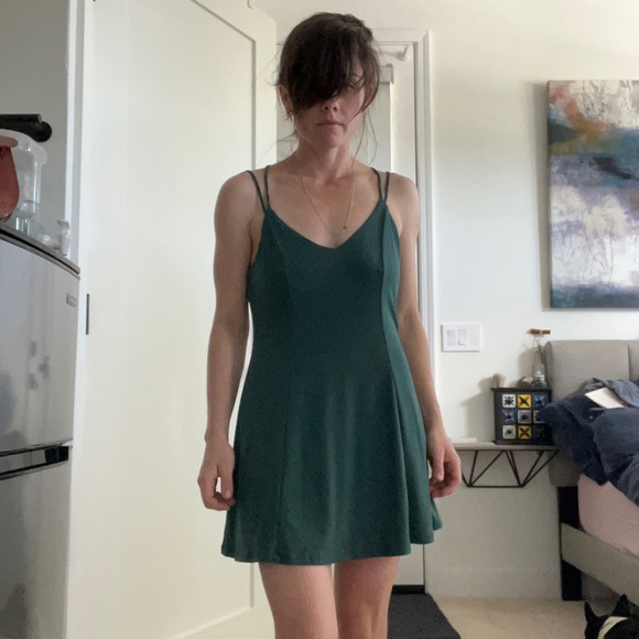 Emerald Green Strappy Back Skater Minidress size Small - Picture 7 of 8